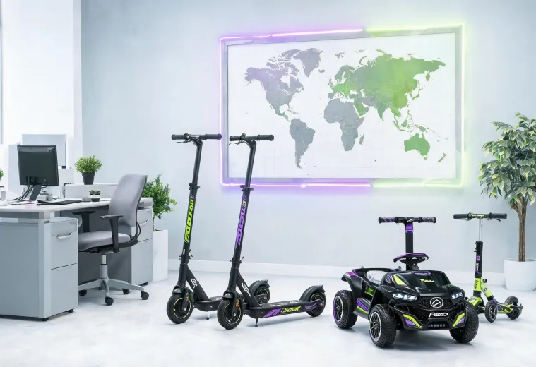 Razor office map and ride-on display