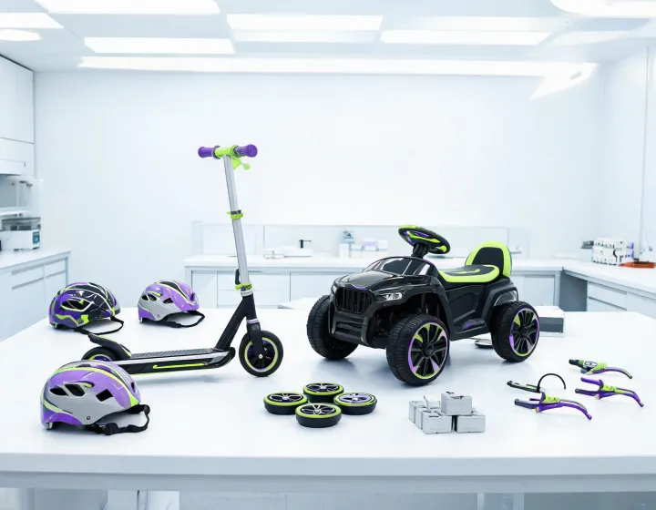 Kids scooter testing scene
